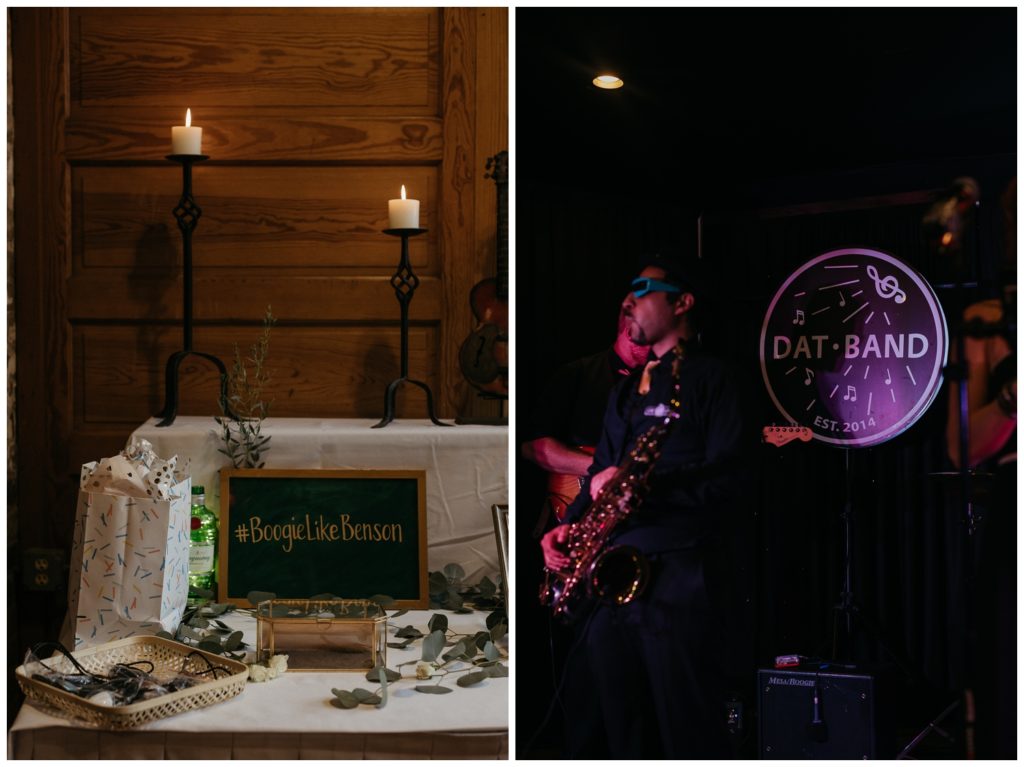 Photographs of decor and stage at Rosy's Jazz Hall 