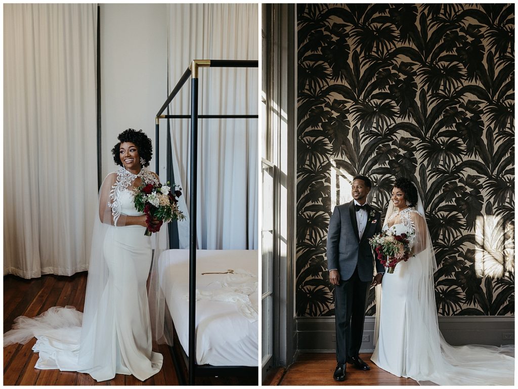 wedding details with wallpaper