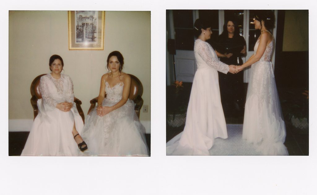The best instant film camera is used at a wedding ceremony