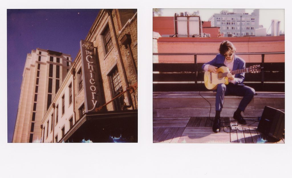 A guitar player is on the rooftop of The Chicory