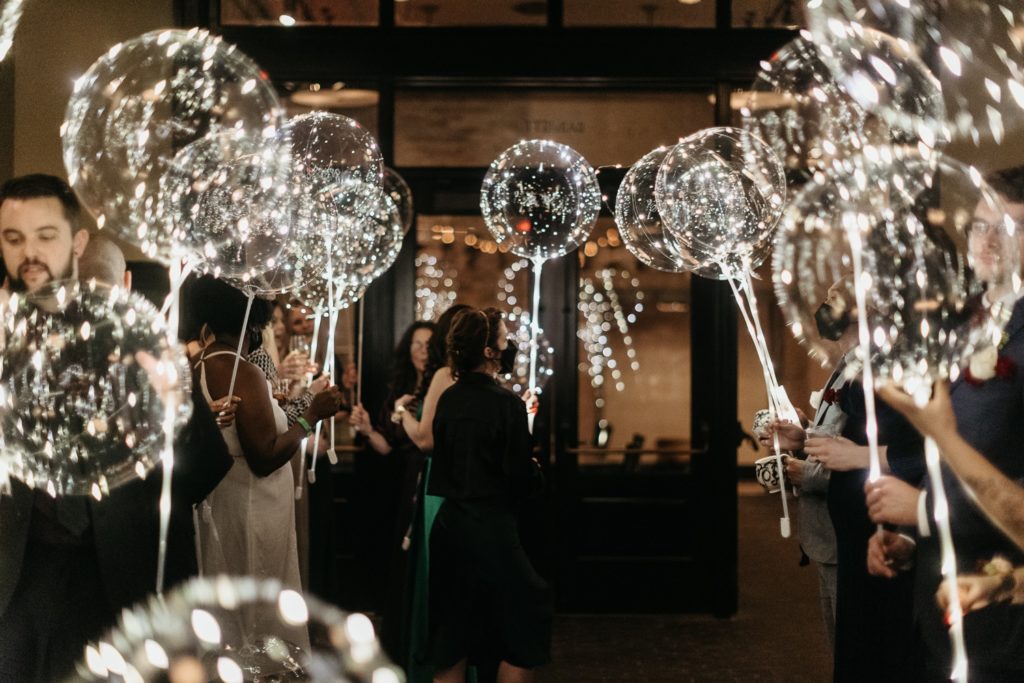LED balloon light wedding reception exit