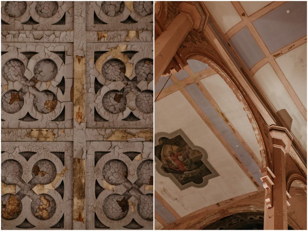 The ceiling of Hotel Peter and Paul are painted with historic murals.