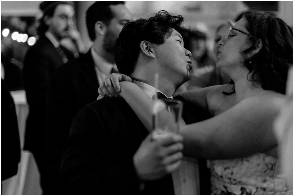 A bride and groom sing to each other during their reception at Capulet New Orleans.