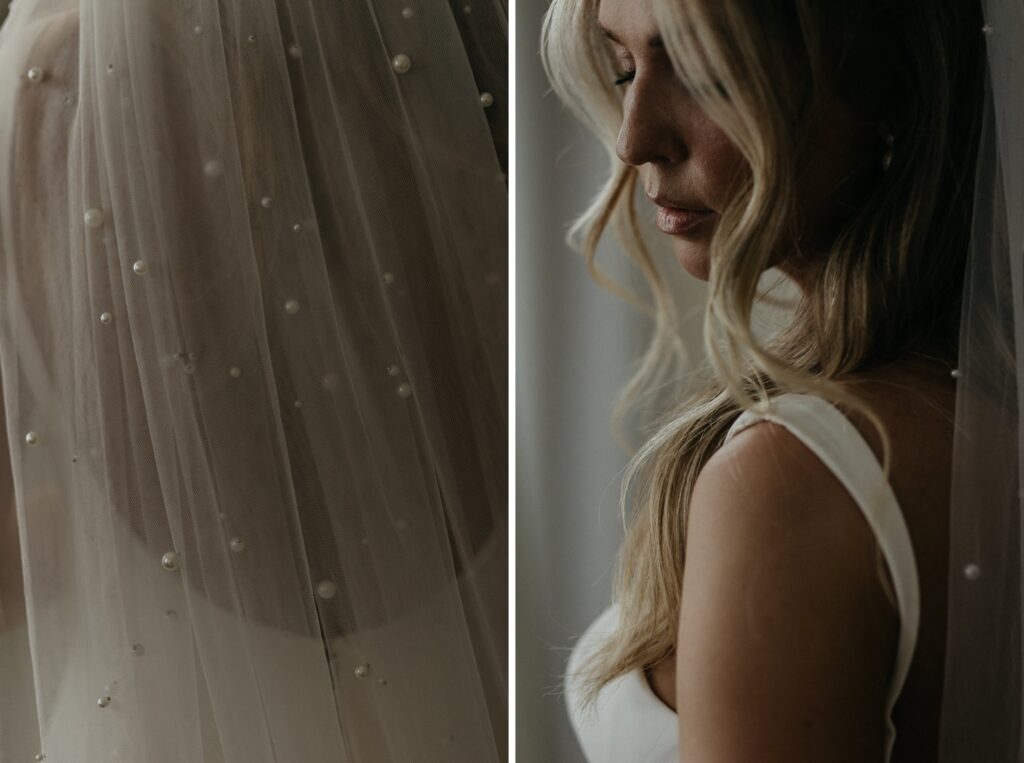 intimate bridal portrait of bride at Mazant in New Orleans