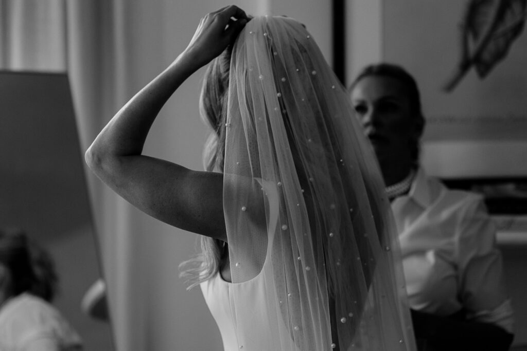 intimate bridal portrait of bride at Mazant in New Orleans