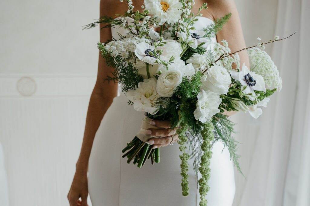 lush monochromatic bridal bouquet