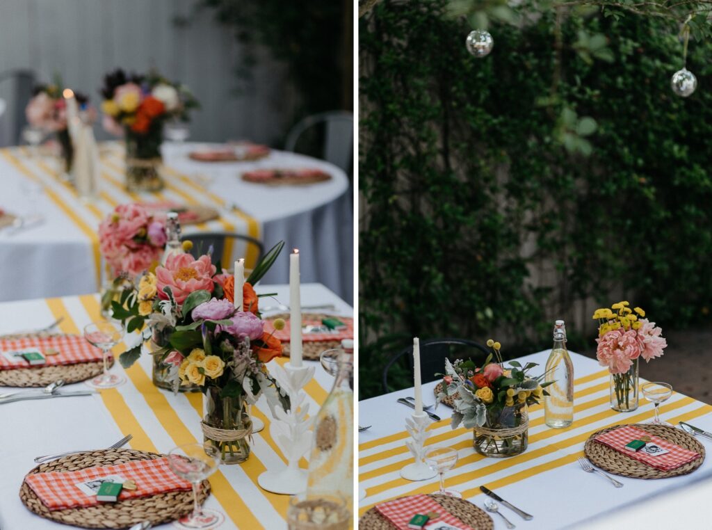 colorful intimate wedding reception at the mazant in new orleans