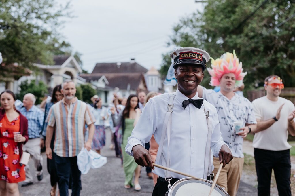 new orleans second line band at wedding