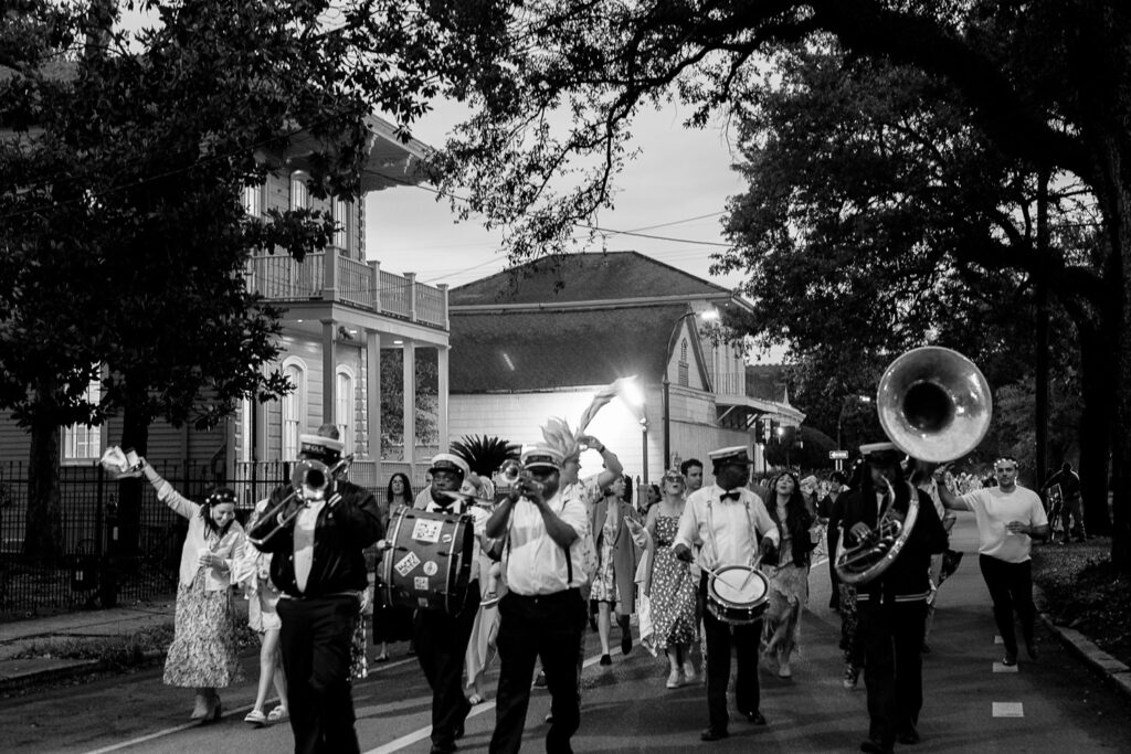 new orleans second line band at wedding