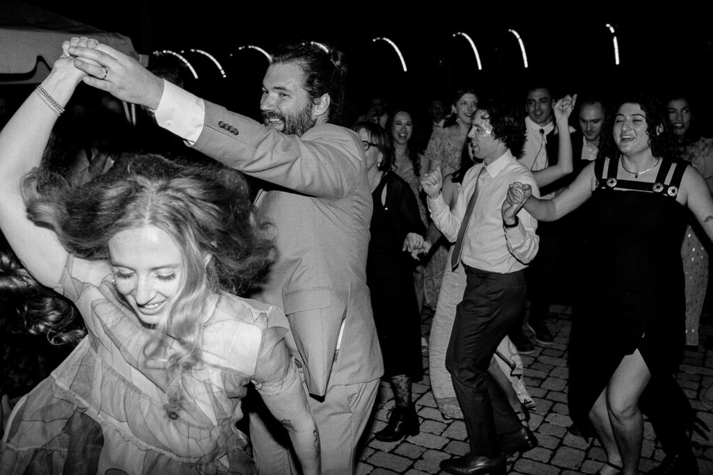 bride and groom dancing at new orleans wedding reception