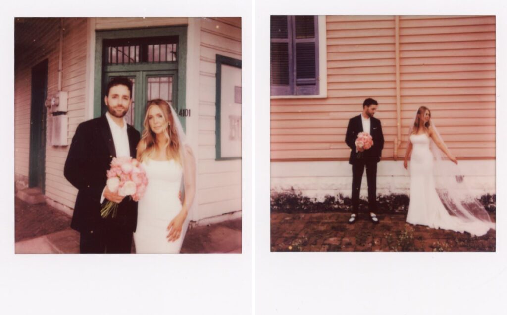 Bridal portraits on polaroids