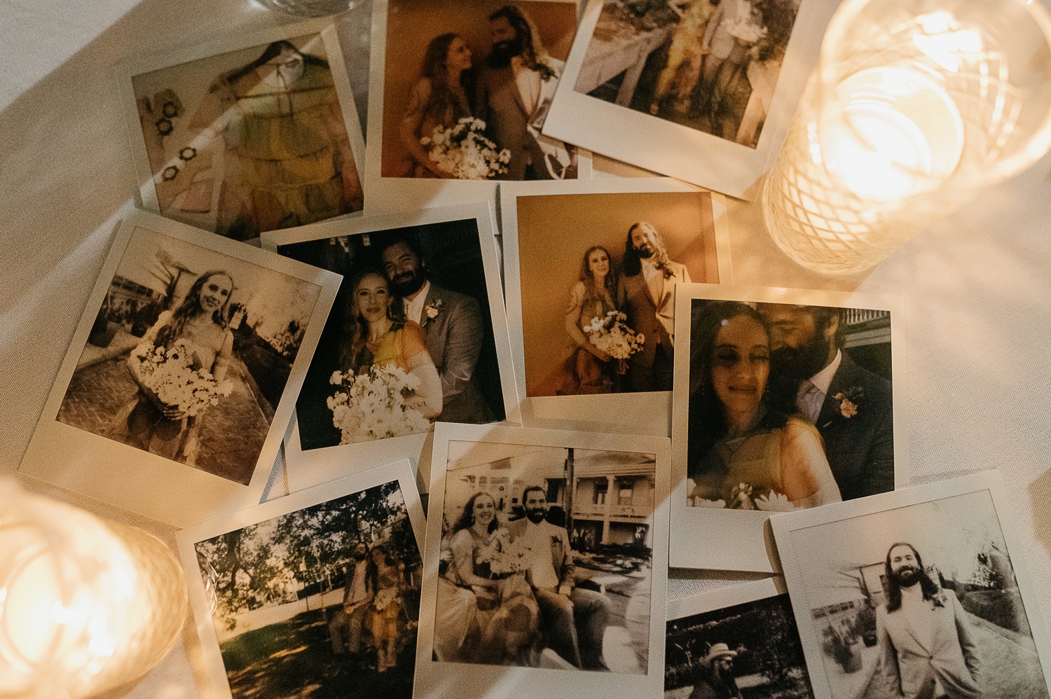 polaroids of a wedding day