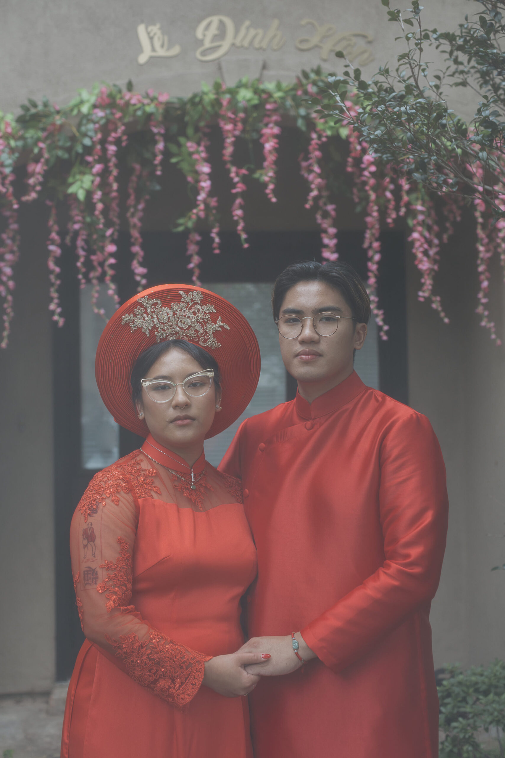Bride and Groom in Ao Dai for traditional Vietnamese Tea Ceremony in Baton Rouge