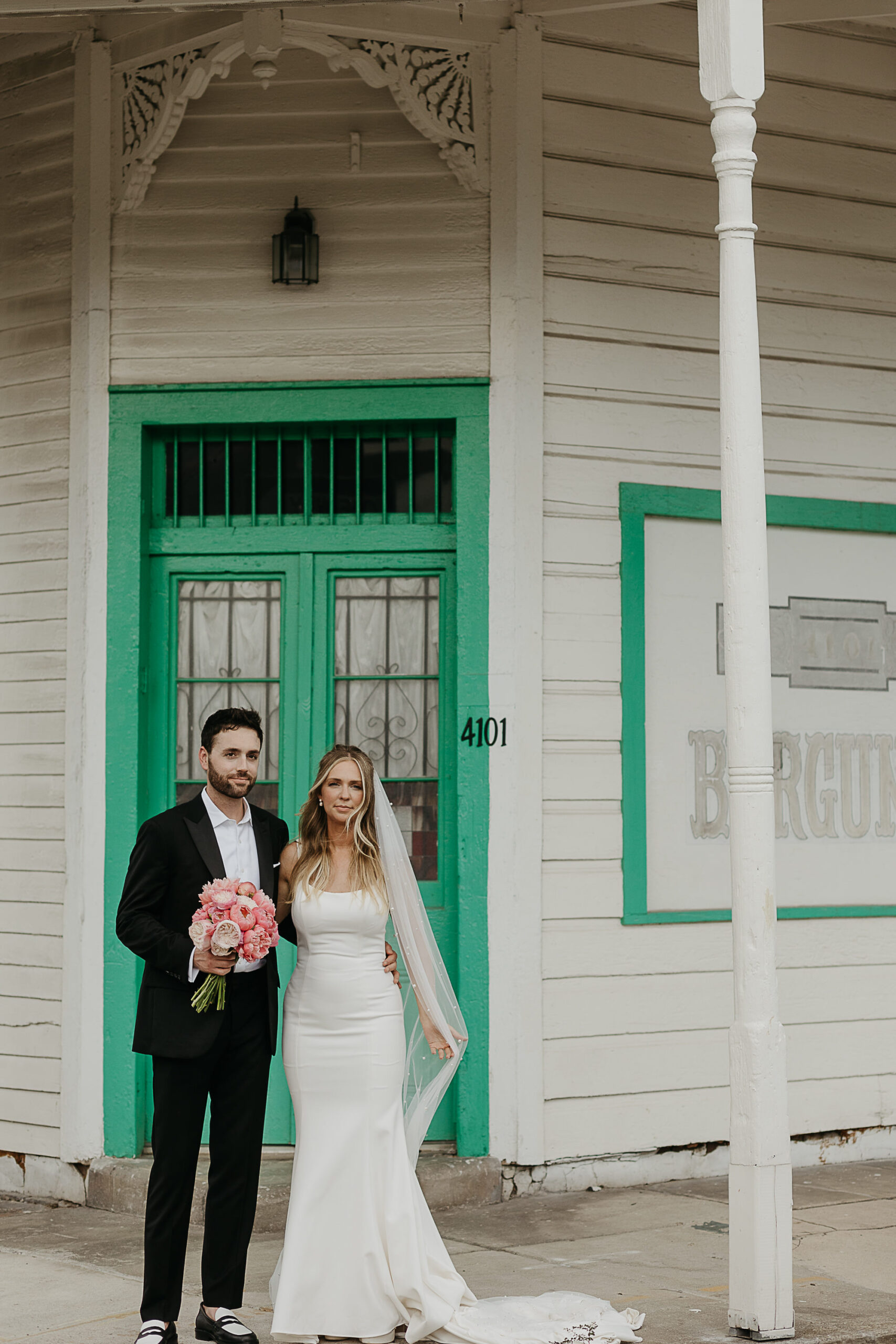 bride and groom portrait in the bywater new orleans