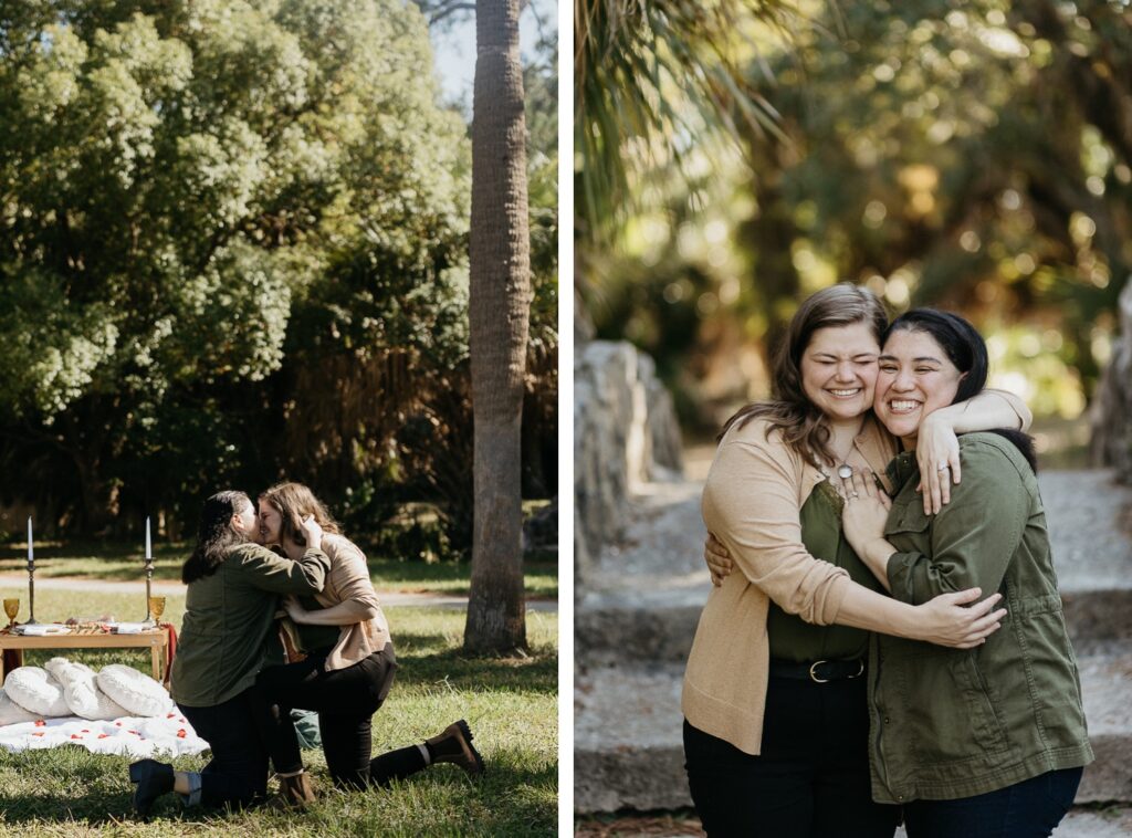 couple has surprise double engagement proposal in New Orleans city park