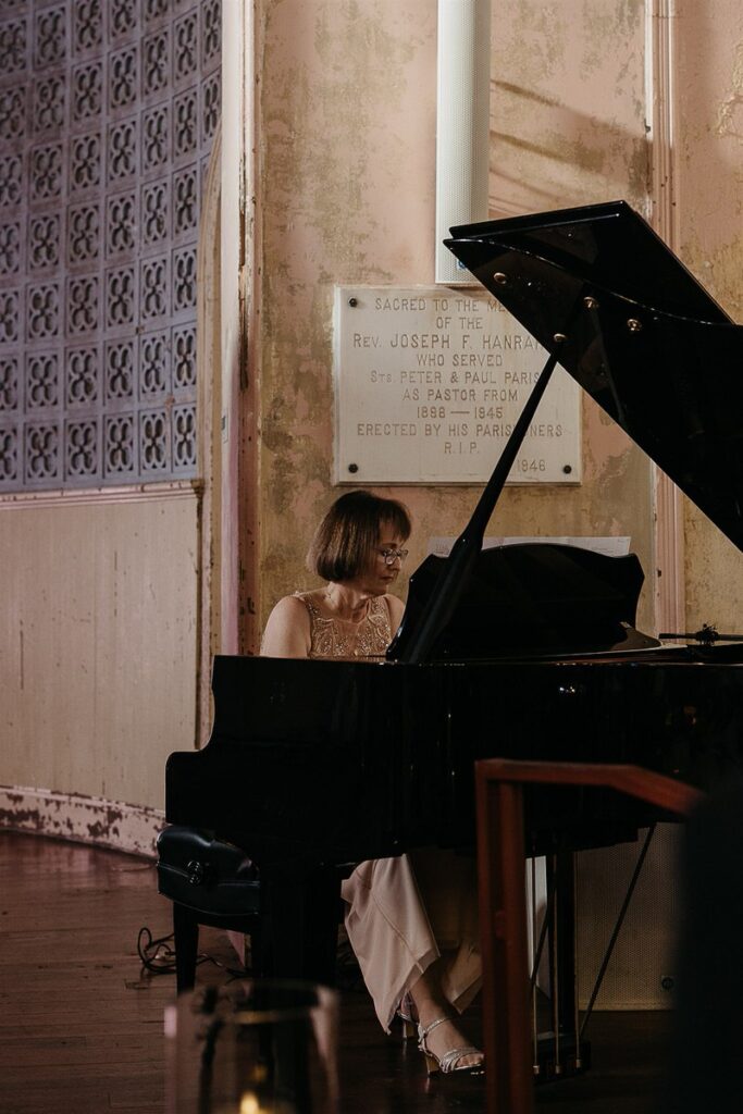 A person playing piano 